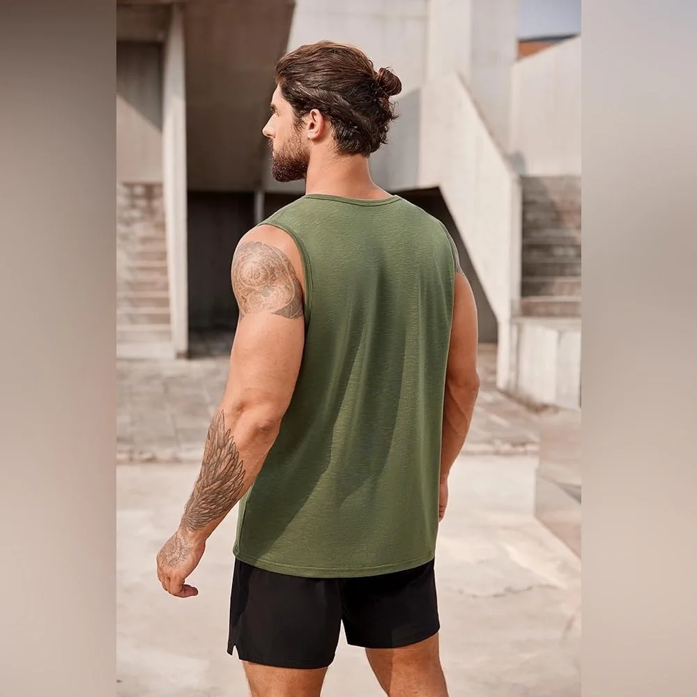 Coofandy Men’s Workout Tank Bodybuilding Sleeveless Muscle Cut Off T-Shirt
